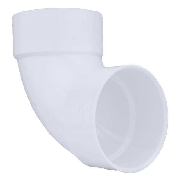 PVC 90 Degree Elbow, Hub, 6 in Pipe Size