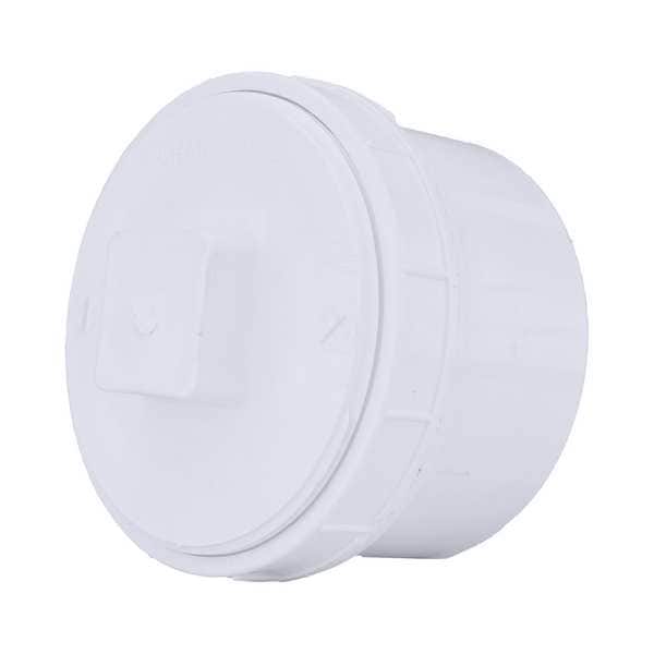 PVC Cleanout Adapter with Plug, FNPT x Spigot, 6 in Pipe Size
