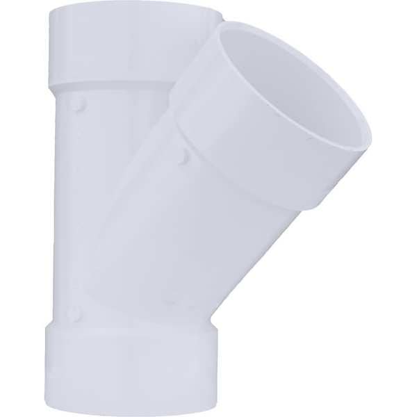 PVC Wye, Hub, 6 in Pipe Size