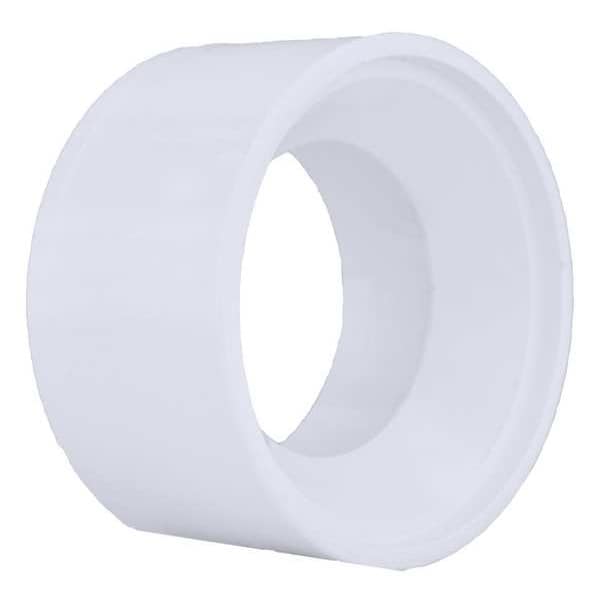 PVC Flush Bushing, Hub x Spigot, 6 in x 4 in Pipe Size