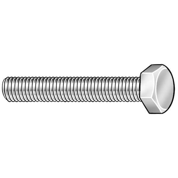 18-8, 1/4"-20 Hex Head Cap Screw, Plain Stainless Steel, 3/8 in L, 5000 PK