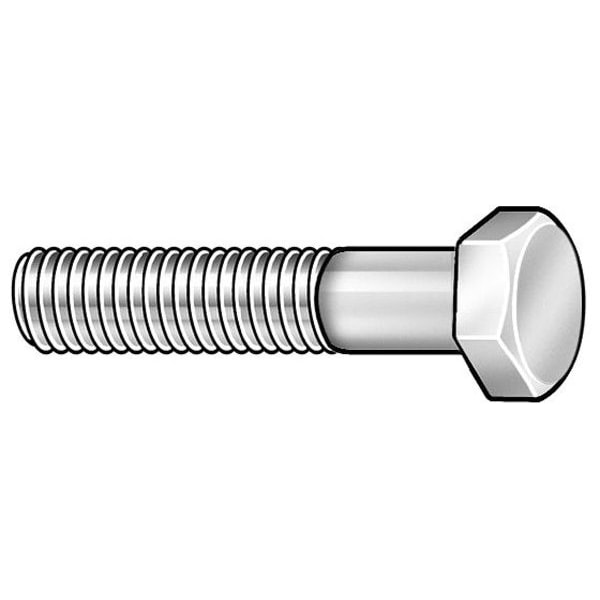 316, 1"-8 Hex Head Cap Screw, Plain Stainless Steel, 4 in L