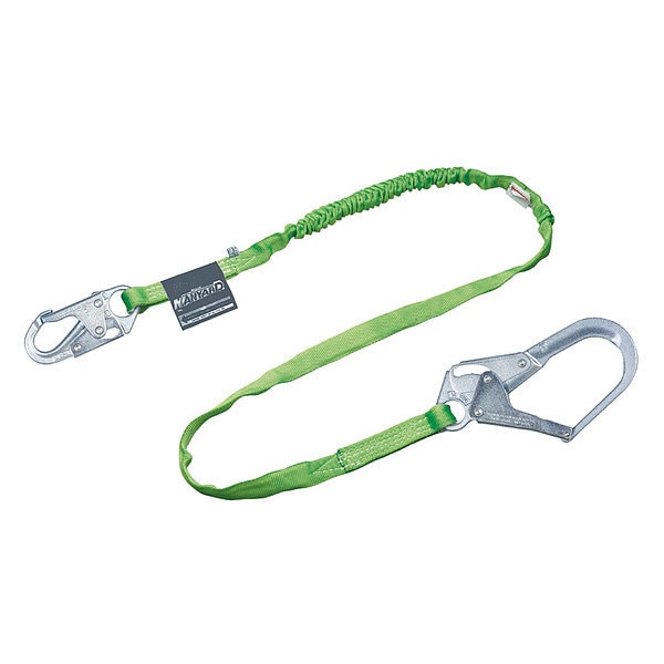 Manyard(TM) HP Shock Absorbing Lanyard, 6 ft. Length, Snap Hook, Steel, 1 Leg(s)