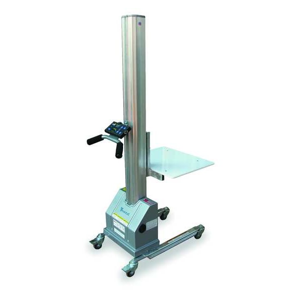Manual Platform Lift Trucks, Manual, 125 lb Load Capacity, Push Button Lift Control