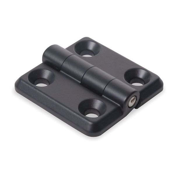 Door and Butt Hinge, Zinc, Full Surface Mounting, 2 in Leaf W x 2 in Leaf H, Black Powder Coat