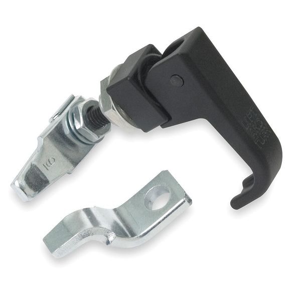 Compression Latch, Nonlock, Bl Powder Coat, Catch/Latch Length: 1-7/8"
