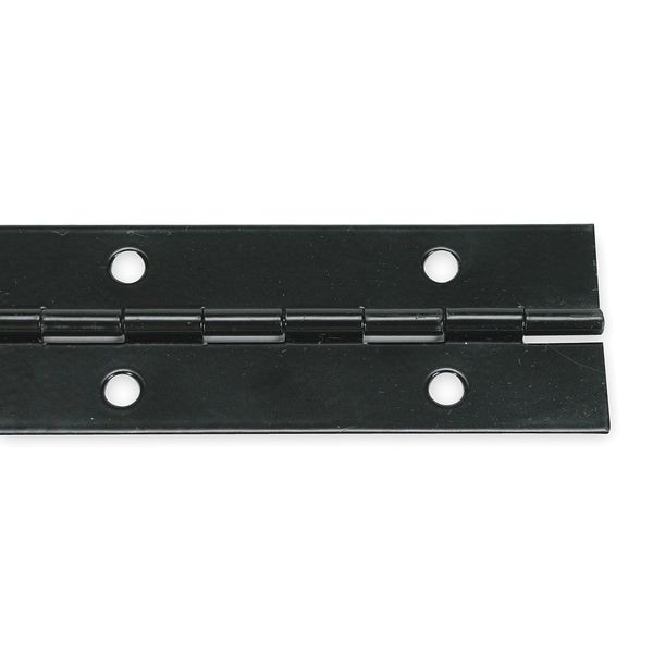 Piano Hinge, Steel, Full Surface Mounting, 3/4 in Leaf W x 48 in Leaf H, Black