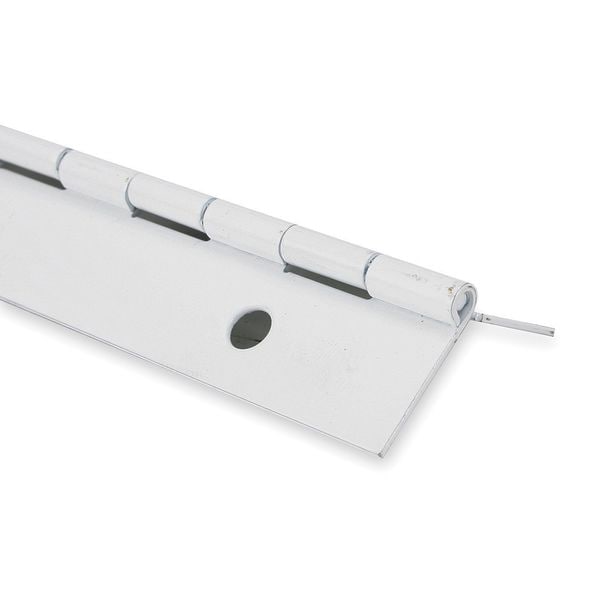 Piano Hinge, Steel, Full Surface Mounting, 5/8 in Leaf W x 72 in Leaf H, White Enamel