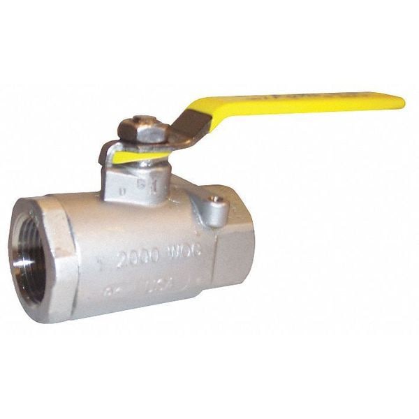 1-1/4" FNPT Stainless Steel Ball Valve Inline