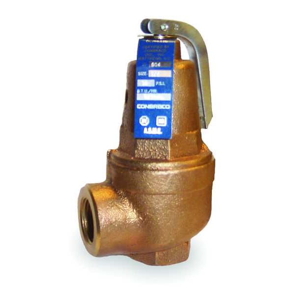 Safety Relief Valve, 3/4 In, 30 psi, Bronze, BtuH: 827, 000