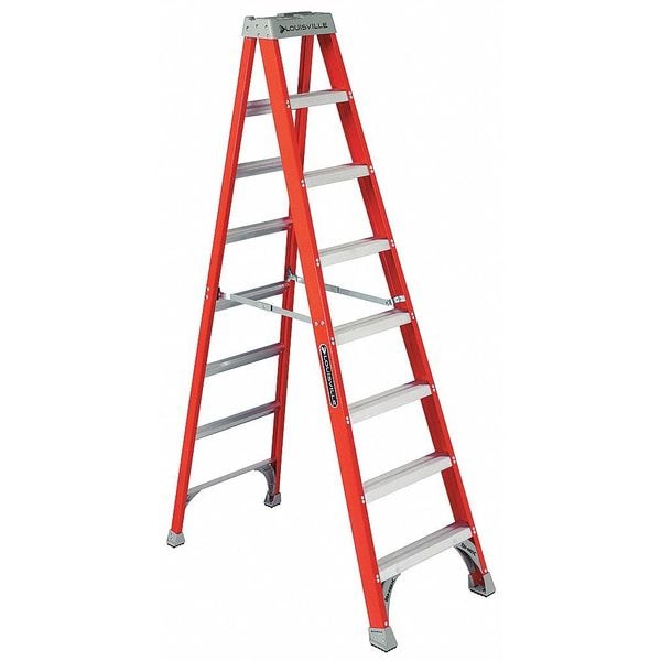 8 ft Fiberglass Stepladder, 300 lb Capacity