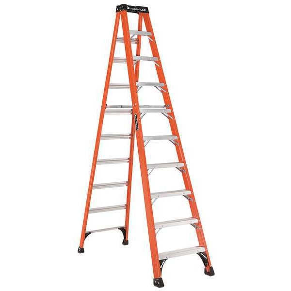 10 ft Fiberglass Stepladder, 375 lb Capacity