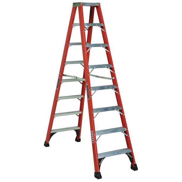 8 ft Fiberglass Twin Stepladder, 375 lb Capacity