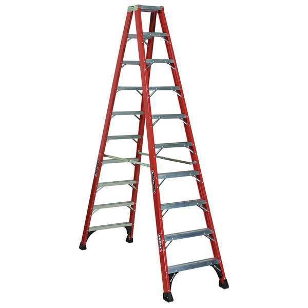 10 ft Fiberglass Twin Stepladder, 375 lb Capacity