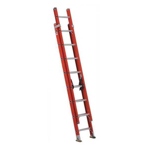 16 ft Fiberglass Extension Ladder, 300 lb Load Capacity
