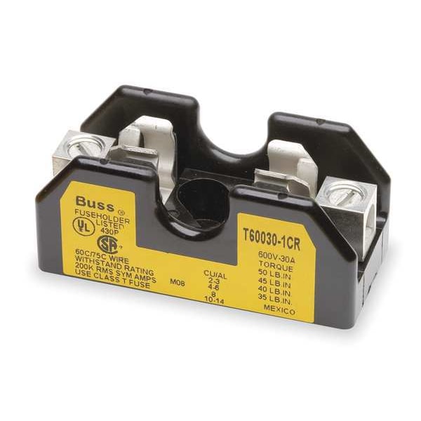 Open Fuse Block, T UL Class, 600V AC/DC Volt Rating, 1 Poles, Box Lug