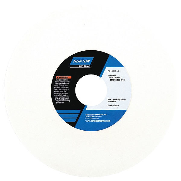 Grinding Wheel, T1, 7x1/4x1.25, AO, 80G, PK5