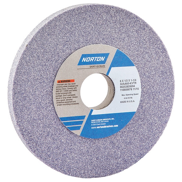 Grinding Wheel, T1, 6x1/2x1.25, AO, 60G, PK5