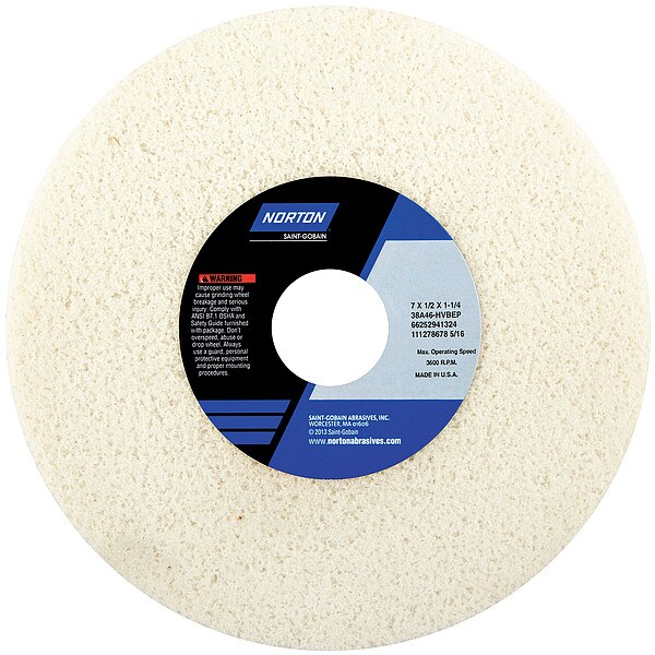 Grinding Wheel, T1, 7x1/2x1.25, AO, 46G, PK5