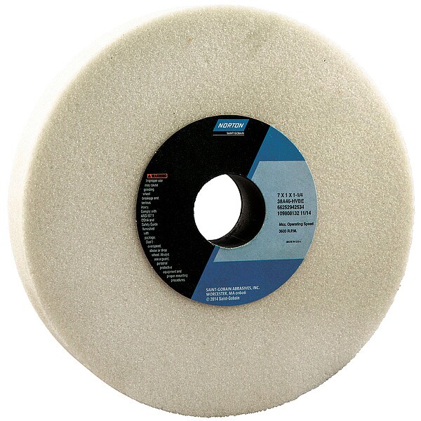 Grinding Wheel, T1, 7x1/4x1.25, AO, 46G, PK5