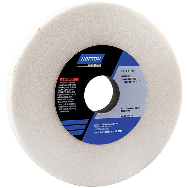 Grinding Wheel, T1, 6x1/2x1.25, AO, 46G, PK5