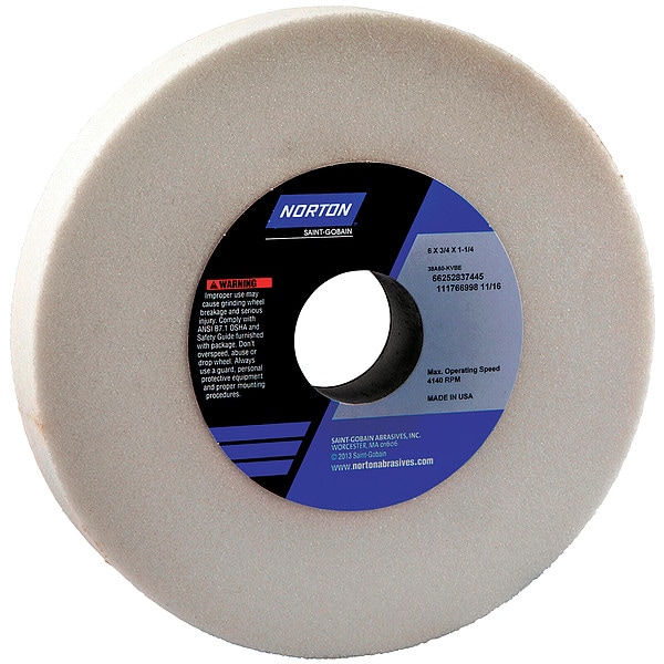 Grinding Wheel, T1, 6x3/4x1.25, AO, 60G, PK5