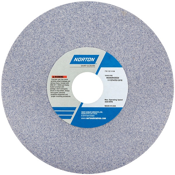 Grinding Wheel, T1, 7x1x1-1/4, AO, 60G, PK5