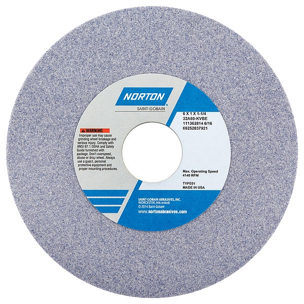 Grinding Wheel, T1, 6x1x1-1/4, AO, 60G, PK5