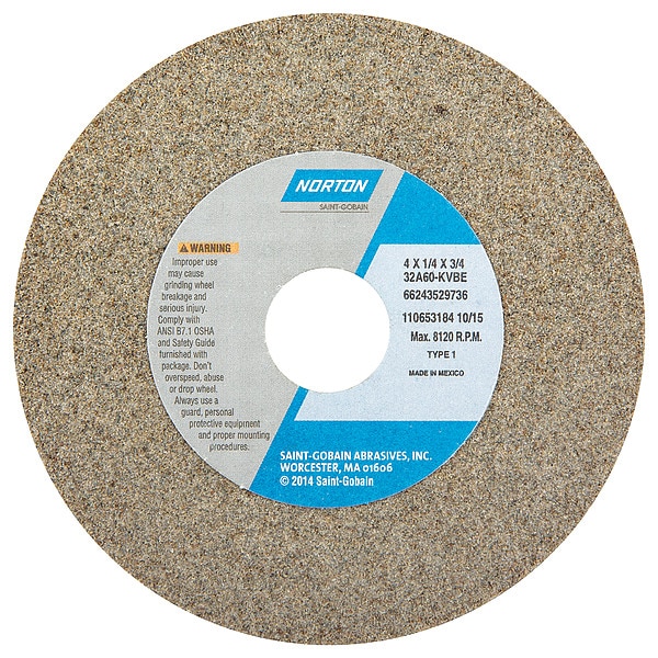 Grinding Wheel, T1, 4x1/4x3/4, AO, 60G, PK5