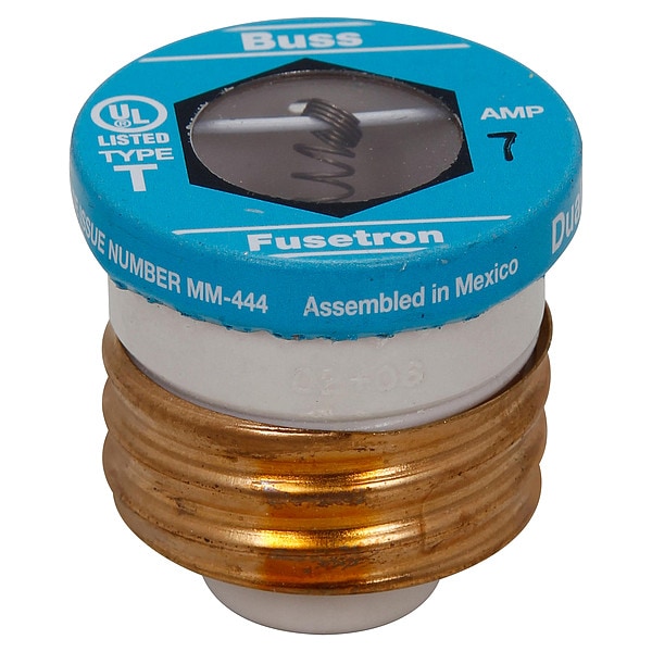Plug Fuse, 7A, 10kA at 125V AC, 4 PK