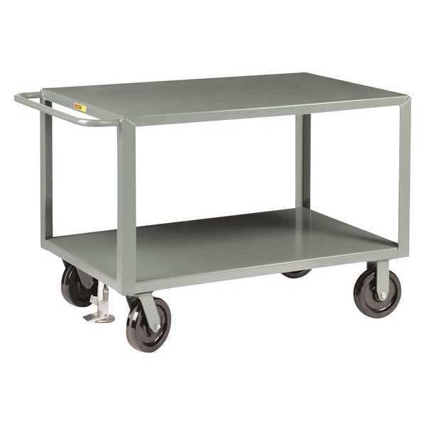 Flat Handle Utility Cart, Steel, 5000 lb Load Capacity, 2 Shelves, 41 1/2 in L, 24 in W