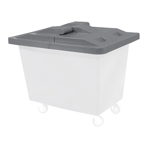 Poly Hinged Lid, 18 Bu, Gray