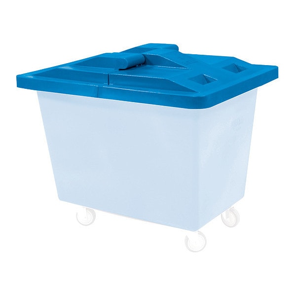 Poly Hinged Lid, 8 Bu, Blue