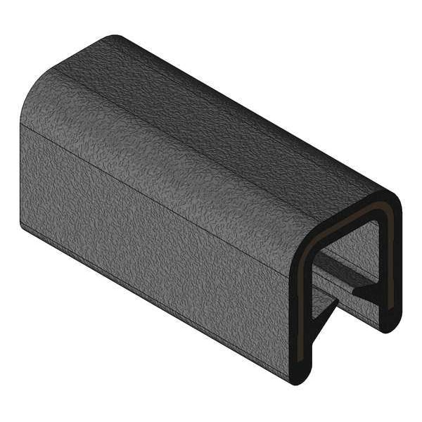 Edge Trim, Alum Clip, 0.2 In W, 25 Ft