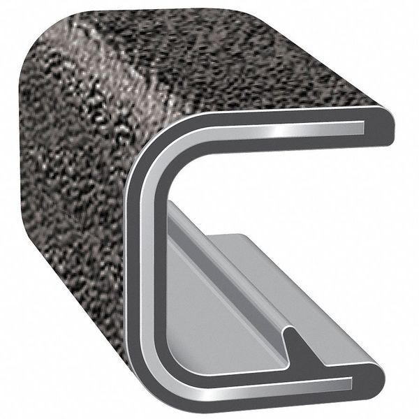 Edge Trim, Alum Clip, 0.19 In W, 100 Ft