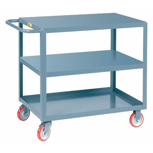 Flat Handle Utility Cart, 12 ga. Steel, 1,200 lb Load Capacity, 41 1/2 in L, 24 in W, 35 in H