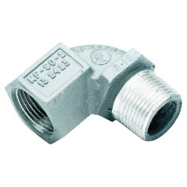 IMC 90 Deg Elbow, 3/4 in, Threaded, Aluminum, Powder Coated, Gray
