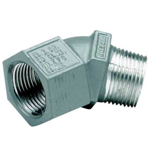 IMC 45 Deg Elbow, 1/2 in, Threaded, Iron, Powder Coated, Gray