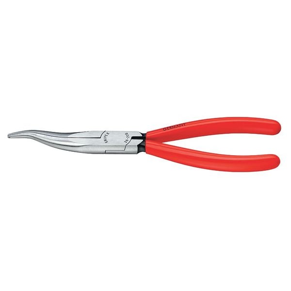 8 in Bent Long Nose Plier Plastic Coated Handle