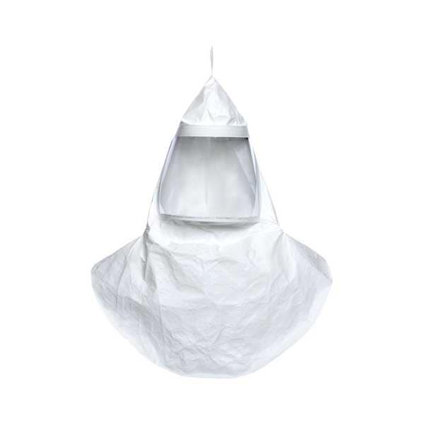 Tychem QC Hoods, Double Bib, White, Thread Connector, Less Suspension, PK20
