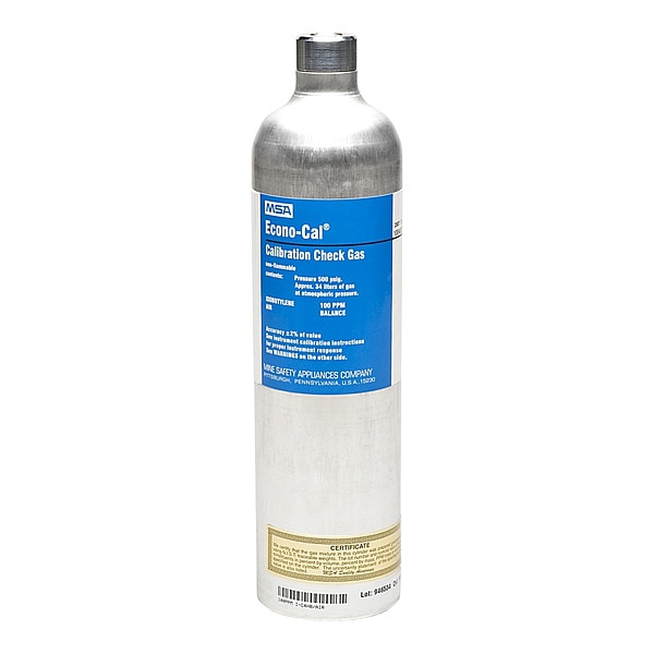 Calibration Gas, Isobutylene, 34 L, RP Connection, +/-5% Accuracy, 500 psi Max. Pressure