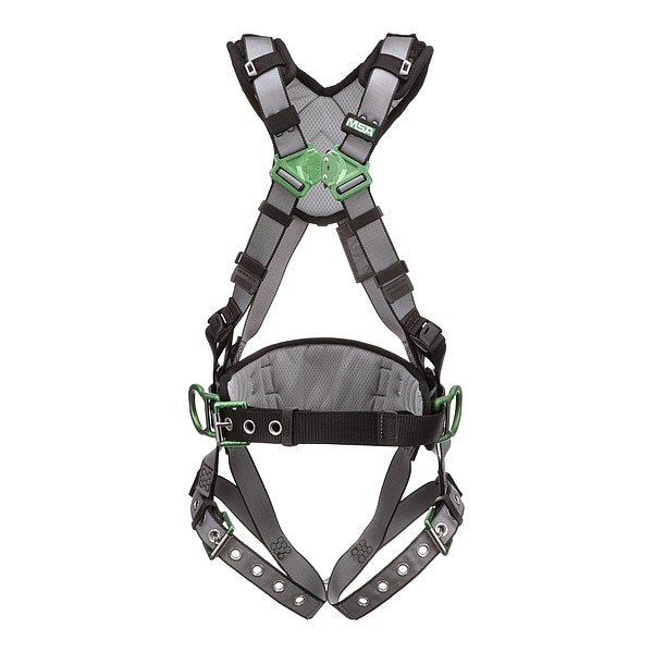 V-FIT Full Body Harness, 2XL, 400 lb., Quick-Connect Chest/ Tongue Leg Straps, Back, Hips D-Ring
