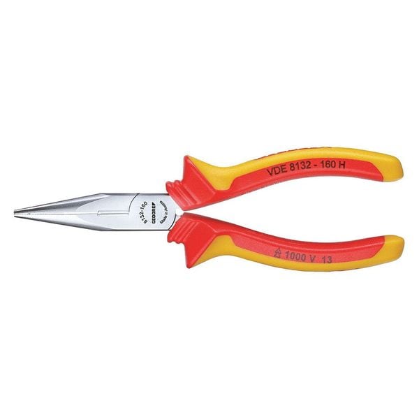 Insulated, Needle Nose Pliers, 6-1/4"