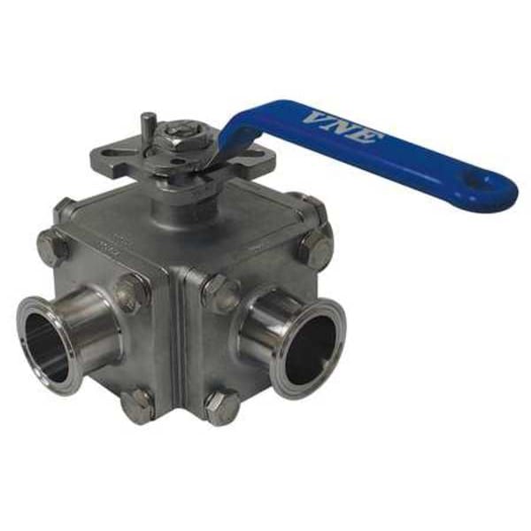 2" Clamp Stainless Steel Sanitary Ball Valve 3-Way