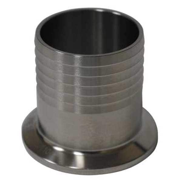 1-1/2" Clamp x Hose Barb T316L SS Hose Barb Adapter