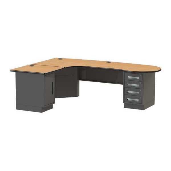 Teachers Desk L-Shaped Desk, 70"x70"x28"H, 70" D X 29-1/4" H, 70" W X