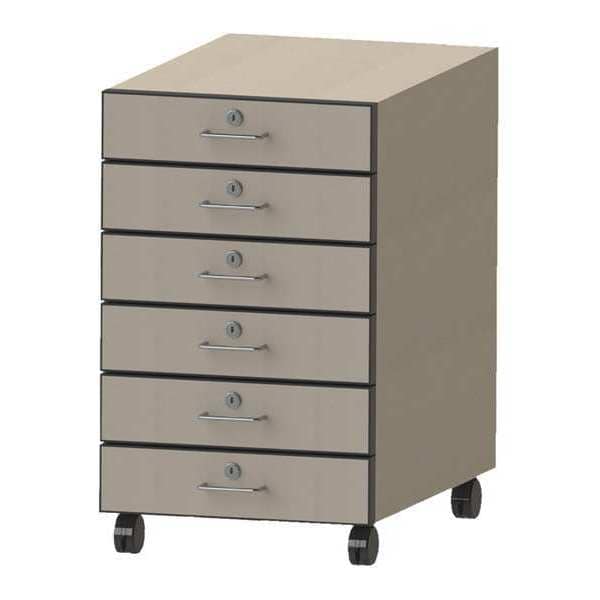 Laminate 6 Drawer Cabinet, 16"x24"x26.5"
