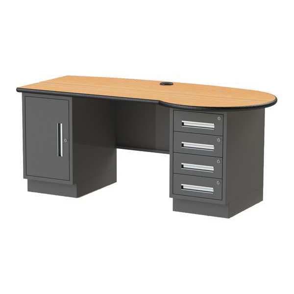 Executive Desk Bow Front Executive Desk, 60"Wx78"Dx28"H, 78" D X 29" H, 60" W X