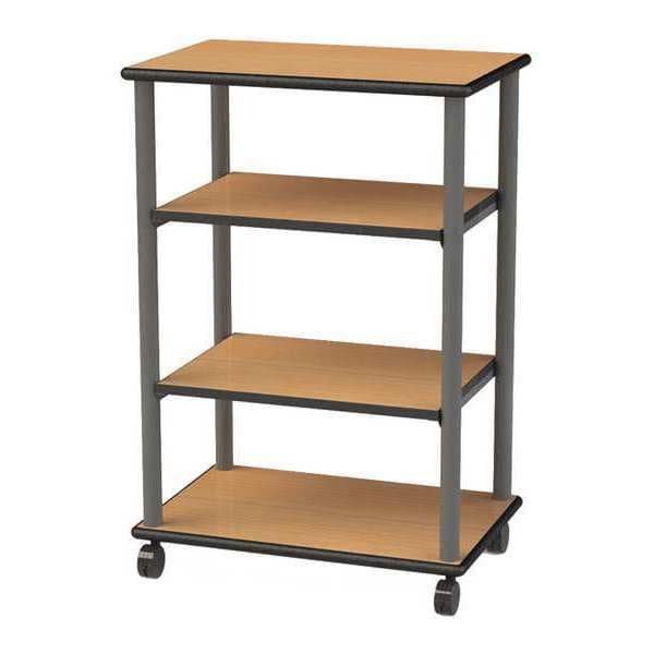 Media Cart, 28"Wx20"Dx54"H, 4 Shelves