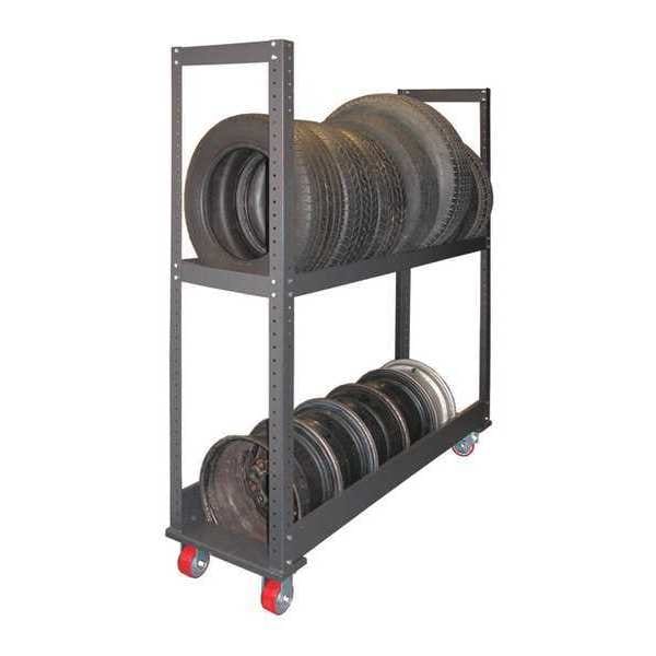 Tire Storage Rack, 60Wx12Dx66h, 2 Shelves
